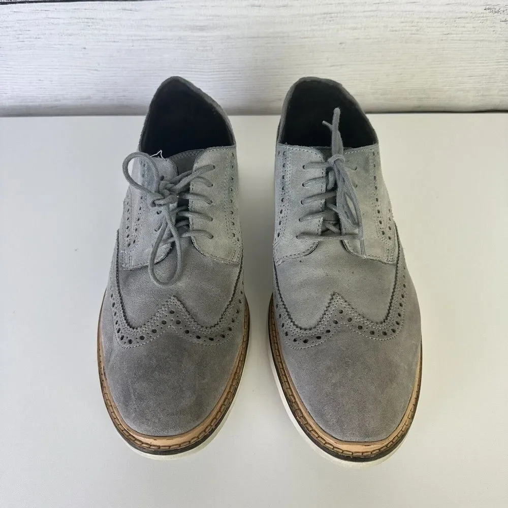 Cole Haan Briscoe Gray Suede Leather Casual Wingtip C12456 Mens Shoes 9.5 M‎